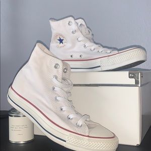 High Top White Converse Women’s 7